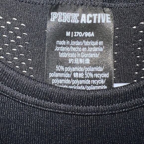 Pink Active Black Tank Top Size  Medium - Picture 2 of 5